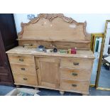 A VICTORIAN PINE LANCASHIRE DRESSER.