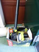 A 26CC RYOBI LEAF BLOWER/VAC IN ORIGINAL BOX.