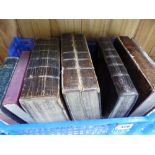 A SMALL COLLECTION OF ANTIQUE BIBLES ETC.