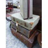 VARIOUS SUITCASES AND TRUNKS.