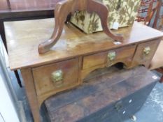 A 19th C. MAHOGANY WRITING TABLE.