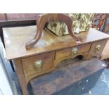 A 19th C. MAHOGANY WRITING TABLE.