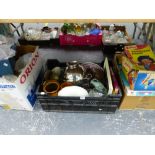 A PELHAM VENTRILOQUIAL PUPPET V5 GIRL, VINTAGE BOARD GAMES AND VARIOUS HOUSEHOLD GLASS AND CHINA.