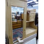 AN EDWARDIAN PINE WARDROBE/CHEST.