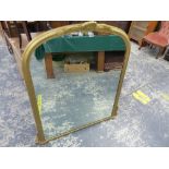 A VICTORIAN STYLE OVER MANTLE MIRROR.
