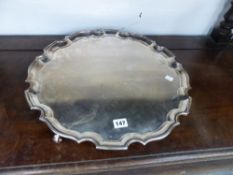 A SILVER PLATED SALVER.