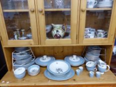 A ROYAL DOULTON ROSE ELEGANS PATTERN PART DINNER SERVICE, A NORITAKE PART DRESSING TABLE SET, AND