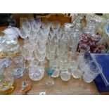 A QUANTITY OF ANTIQUE AND LATER DRINKING GLASSES ETC.