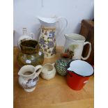 VARIOUS DECORATIVE JUGS.