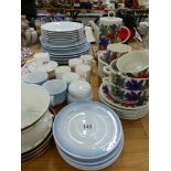 A VILLEROY & BOCH ACAPULCO PATTERN PART COFFEE SET, WORCESTER COFFEE CANS, OTHER CHINA WARES ETC.