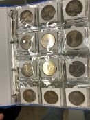 A LARGE COLLECTION OF COMMEMORATIVE £5, £2, AND OTHER COINS, CONTAINED IN A COLLECTORS ALBUM.