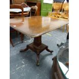 A SMALL MAHOGANY CENTRE TABLE.