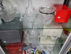 A QUANTITY OF VARIOUS CUT GLASS DECANTERS AND GLASS WARES INC. WATERFORD.