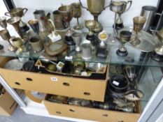 A LARGE COLLECTION OF MOTOR RACING TROPHY CUPS.