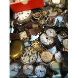 A JAEGER LECOULTRE WWII POCKET WATCH, A VINTAGE ORIS, AND A LARGE COLLECTION OF VARIOUS VINTAGE