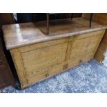 A 19th C. PINE MULE CHEST.