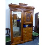 A VICTORIAN WALNUT COMPACTUM WARBROBE.