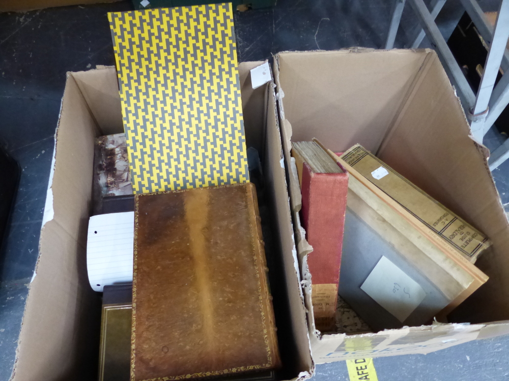 A QUANTITY OF ANTIQUE AND LATER BOOKS AND BINDINGS.