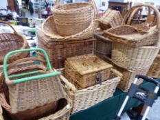 A LARGE QUANTITY OF WICKER BASKETS.