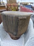 A LARGE AFRICAN DRUM.