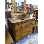 A VICTORIAN MAHOGANY CHEST OF DRAWERS.