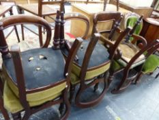 SIX VICTORIAN MAHOGANY DINING CHAIRS.