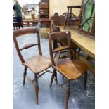SEVEN 19th C. OXFORD SIDE CHAIRS.