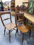 SEVEN 19th C. OXFORD SIDE CHAIRS.