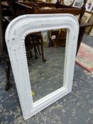 A SMALL PAINTED WALL MIRROR.