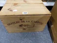 WINE, A WOODEN CASE OF SIX 1982 MAGNUMS OF CHATEAU DE LA GARDINE RED CHATEAUNEUF- DU-PAPE