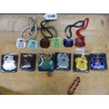 NINETEEN HENLEY ROYAL REGATTA BADGES, FIVE STEWARDS ENCLOSURE BADGES, THREE LEANDER CLUB CARD