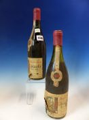 WINE, TWO BOTTLES OF 1949 PATRIACHE RED MOULIN A VENT WINE