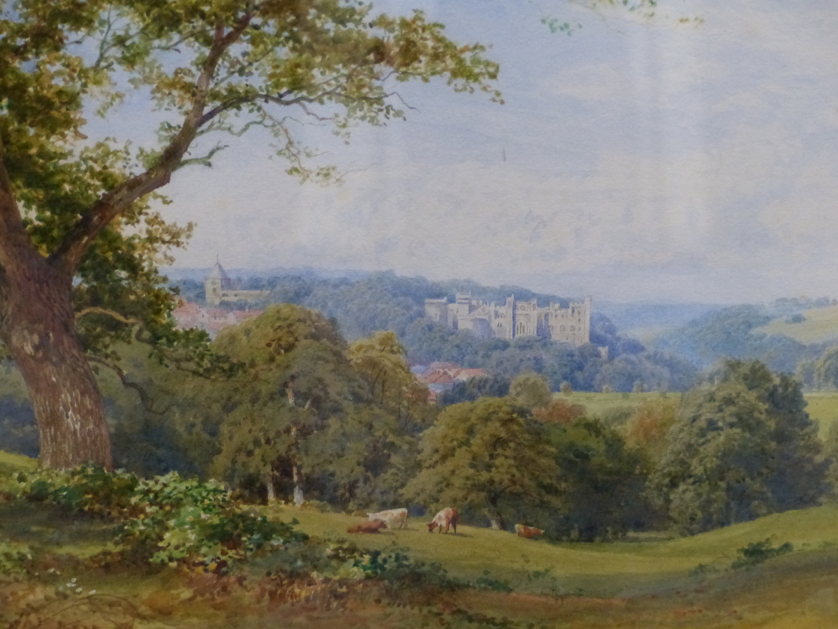 SUTTON PALMER (1854-1933). LOOKING DOWN THE VALLEY. WATERCOLOUR, SIGNED. 25 x 35cms.