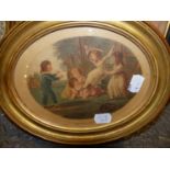 AFTER REYNOLDS AND OTHERS. A GROUP OF FIVE ANTIQUE AND LATER DECORATIVE PRINTS OF CHILDREN AND