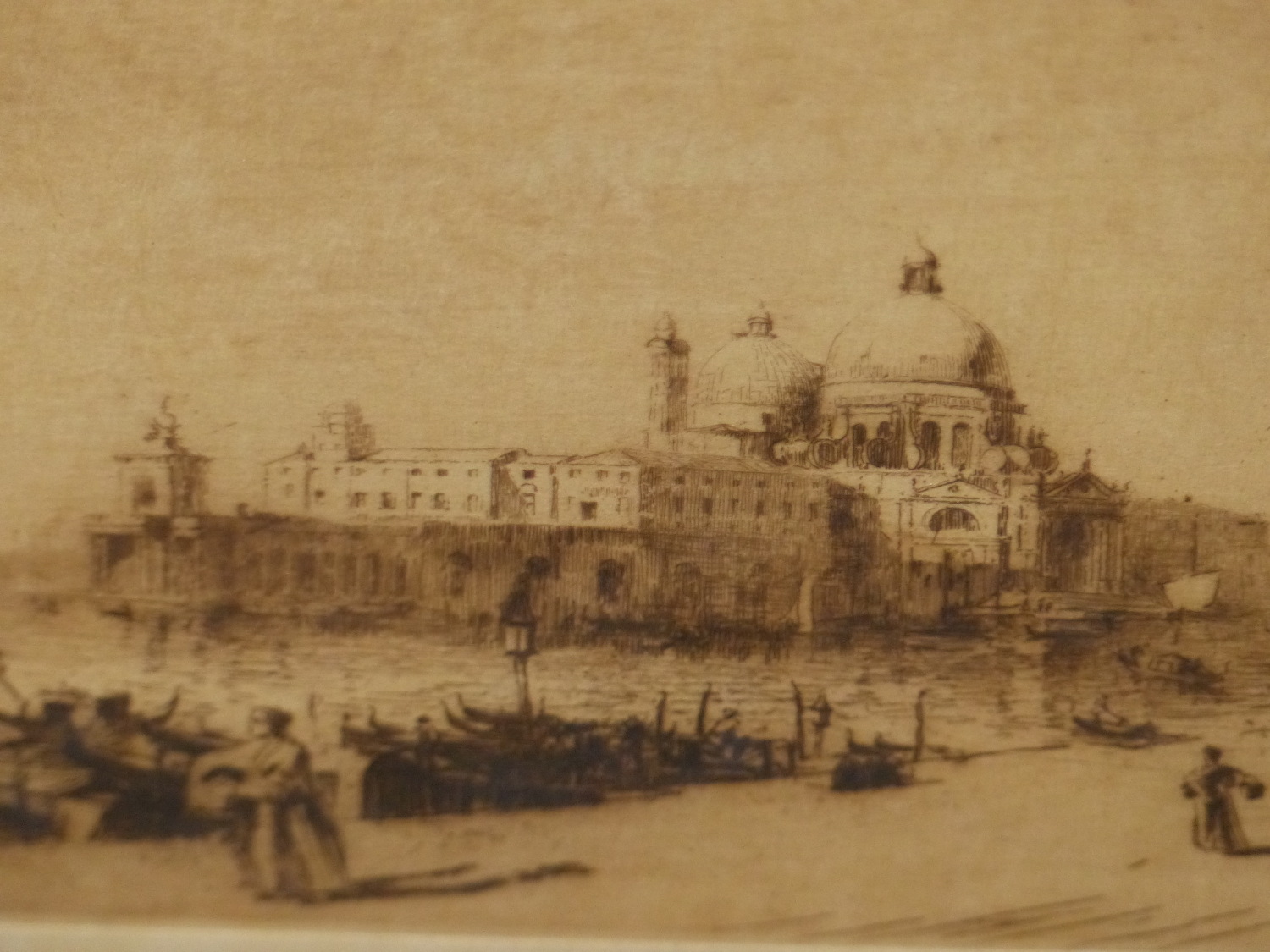 19th/20th.C. ENGLISH SCHOOL. A VIEW OF VENICE. INDISTINCTLY PENCIL SIGNED ETCHING. 14 x 31cms. - Image 5 of 6