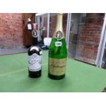 CHAMPAGNE, A MAGNUM OF CHARLEMAGNE POIRE MOUSSEUX SUPERIOR DEMI SEC CHAMPAGNE TOGETHER WITH A BOTTLE