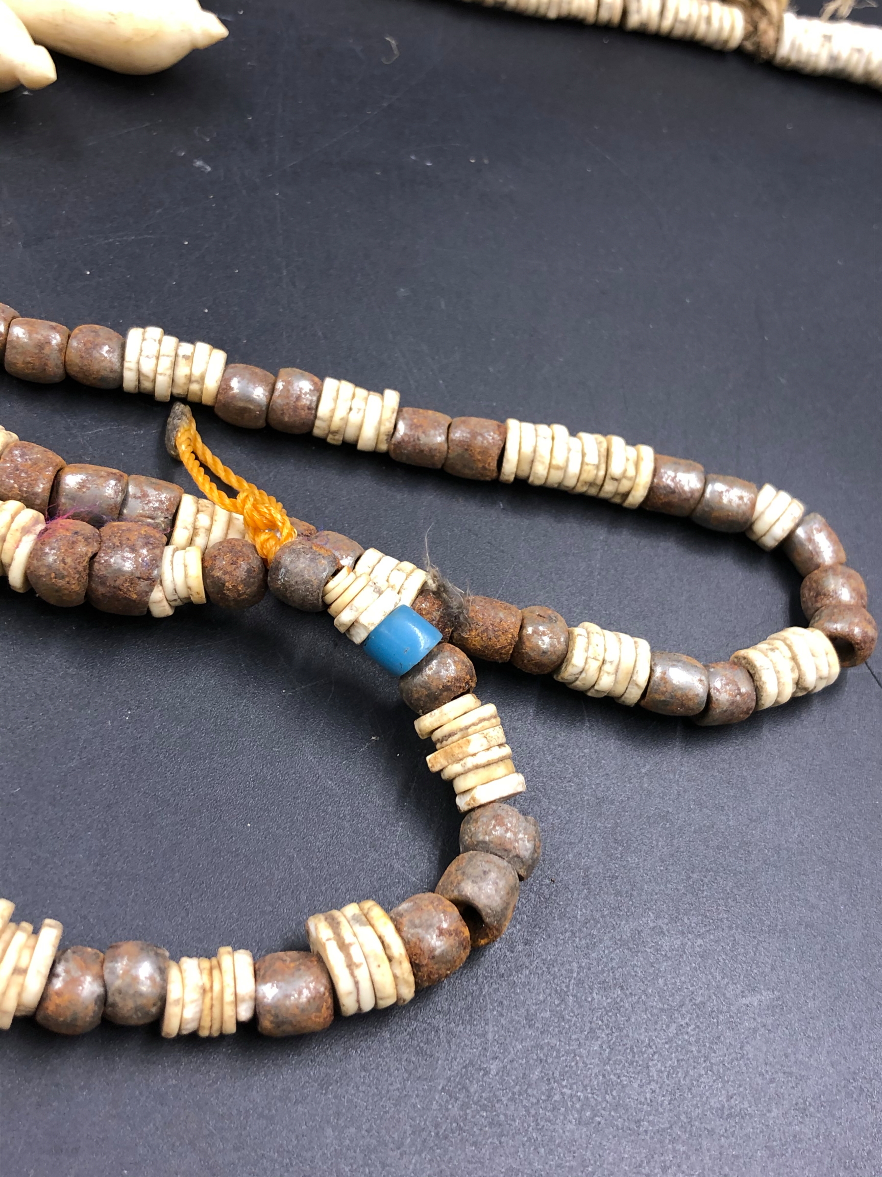 NINE STRANDS OF ETHNIC BEADED NECKLETS TO INCLUDE AMBER, BONE, IRON ETC. - Image 5 of 15