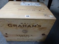 PORT, A WOODEN CASE OF TWELVE 2003 GRAHAMS VINTAGE PORT