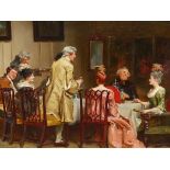 FRED ROE (1864-1947). THE TOAST. SIGNED AND DATED 1894. OIL ON CANVAS. 42 x 52cms.