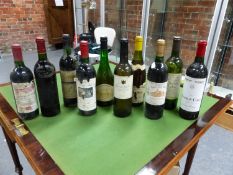 WINE, SIX VARIOUS 1980S AND 1990S FRENCH RED WINES TOGETHER WITH THREE BOTTLES OF 1990S FRENCH WHITE