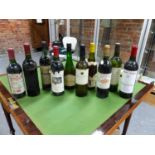 WINE, SIX VARIOUS 1980S AND 1990S FRENCH RED WINES TOGETHER WITH THREE BOTTLES OF 1990S FRENCH WHITE