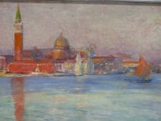 ATTRIBUTED TO ERNEST ROTH (1879-1964). ARR. VENICE. OIL ON BOARD. 23 x 33cms.