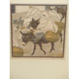 NORBERTINE BRESSLERN ROTH (1891-1978). ARR. MARKET RIDERS, TRIPOLI. PENCIL SIGNED AND INSCRIBED LINO