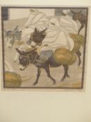 NORBERTINE BRESSLERN ROTH (1891-1978). ARR. MARKET RIDERS, TRIPOLI. PENCIL SIGNED AND INSCRIBED LINO