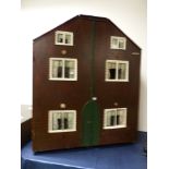THE RECTORY COTTAGE, AN ANTIQUE THREE FLOOR DOLLS HOUSE WITH A WINDOW ONTO EACH OF THE SIX ROOMS,