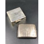 A HALLMARKED SILVER HINGED BOX WITH WOODED INNER DATED 1929 BIRMINGHAM, FOR WILLIAM NEALE & SON LTD,