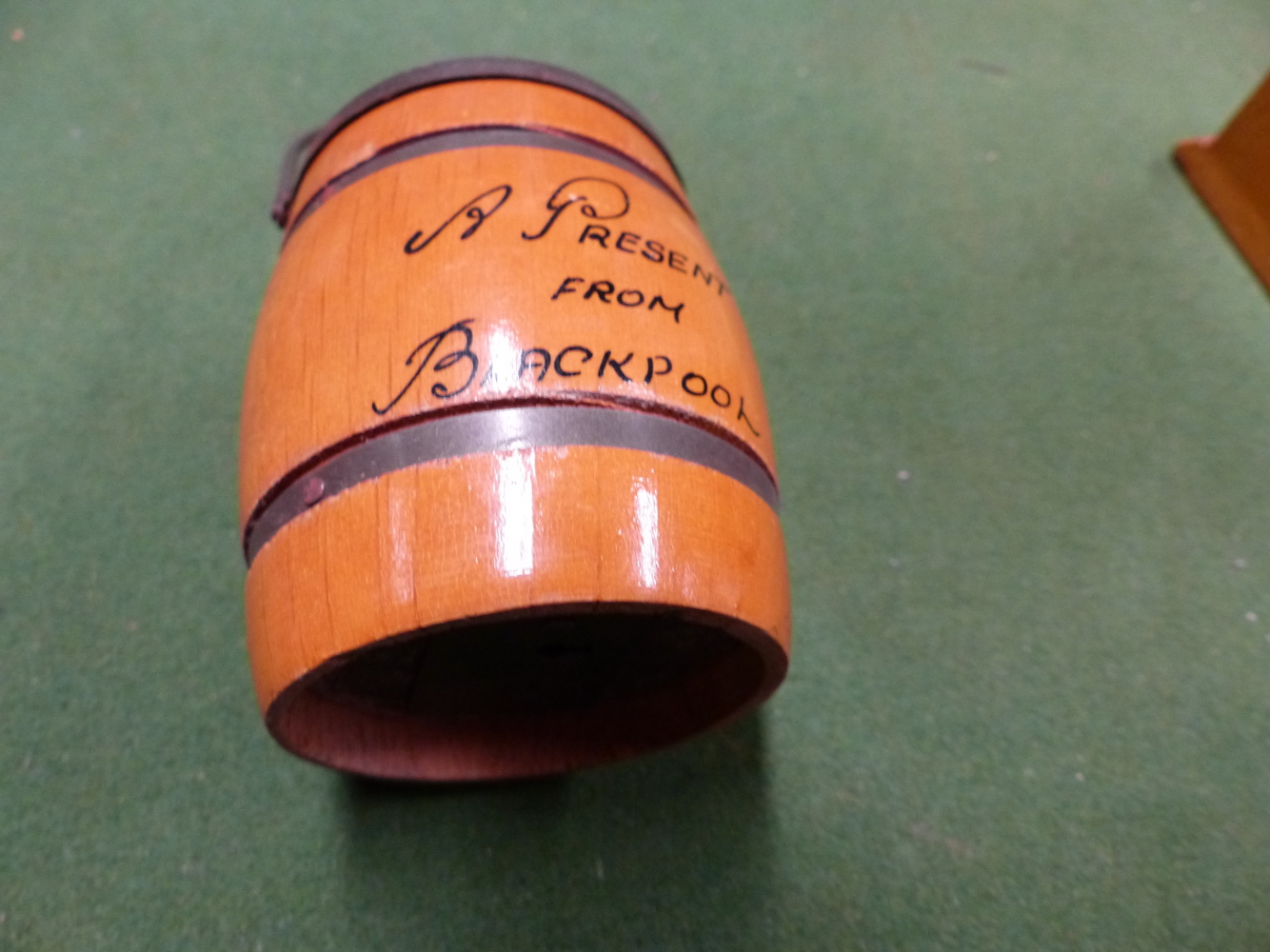 THREE MAUCHLINE WARE BOXES TOGETHER WITH TWO MONEY BOXES, THE LARGEST OF CLOCK FORM. H 11.5cms. - Image 7 of 9