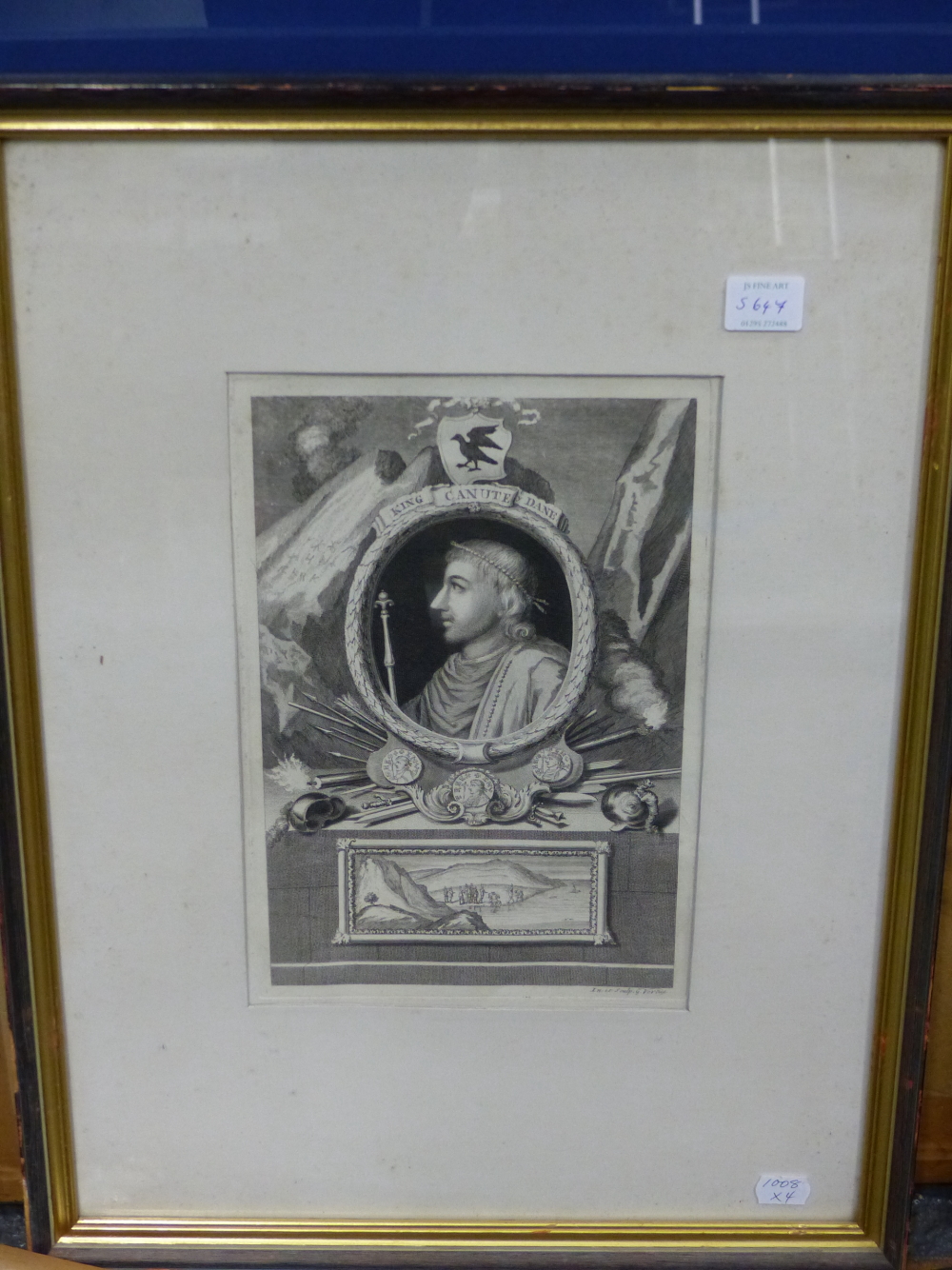 THREE EARLY ANTIQUE PORTRAIT PRINTS OF KINGS AFTER G. VERTUE. LARGEST 30 x 20cms. TOGETHER WITH A - Image 2 of 10