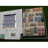 A SHEET OF FIFTEEN GEORGE V GIBRALTAR TEN SHILLING STAMPS TOGETHER WITH A SELECTION OF GEORGE VI