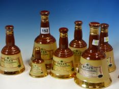 WHISKY, TWO 75CL WADE BOTTLES OF BELLS WHISKY, TWO FULL 18.75CL BOTTLES AND TWO NOT FULL BOTTLES